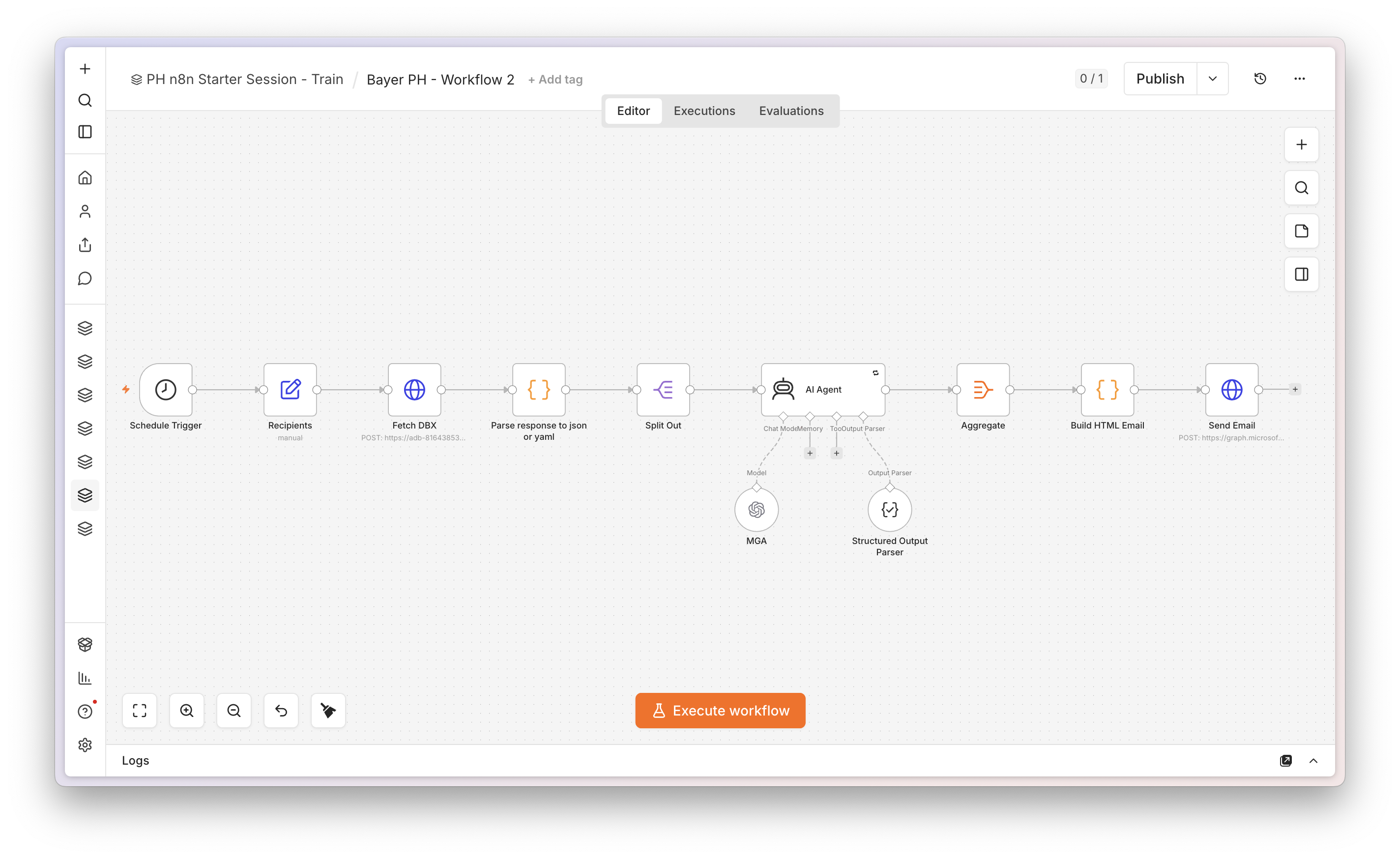 Workflow 2 canvas - scheduled invoice email automation